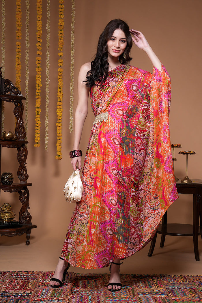 Rajsi Rang Boho Indo Western One Shoulder Dress