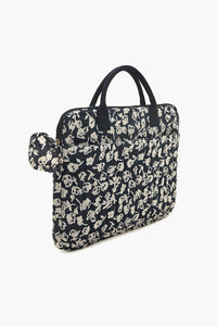 Navy Floral Laptop Tote