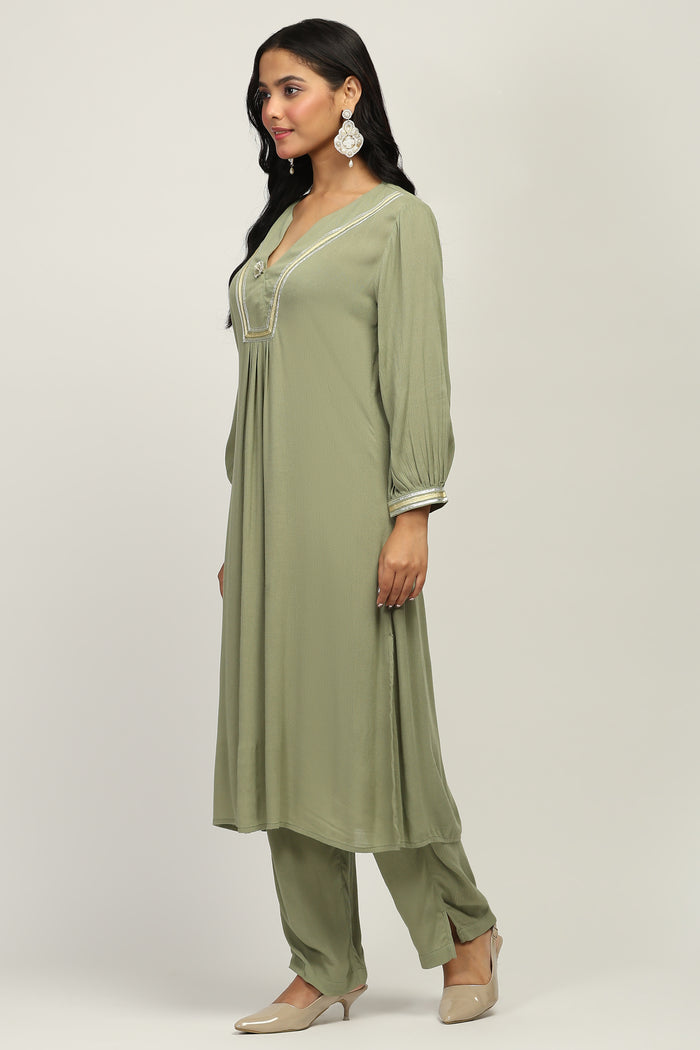 The Crinkle Club Rayon Crepe Kurta Set for Women