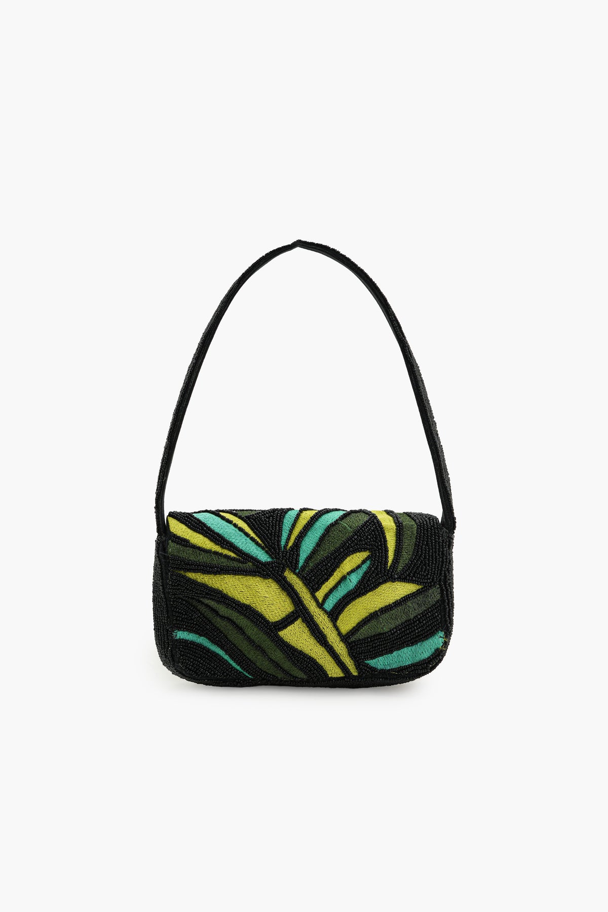 Boho Girl Emerald Wave Beaded Shoulder Bag