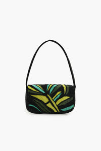 Boho Girl Emerald Wave Beaded Shoulder Bag