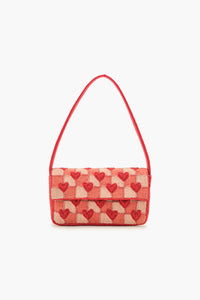 Handcrafted Embossed Heart Fully Beaded Luxury Shoulder Bag - Valentine's Special Evening Purse