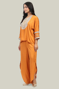 Rust Oversized Kurta & Wrap Pants Co-ord Set