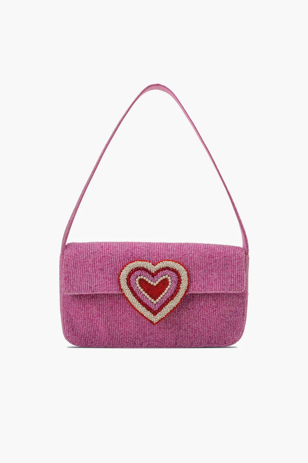 Chic Pink Heart Embellished Shoulder Bag for women by Boho Girl