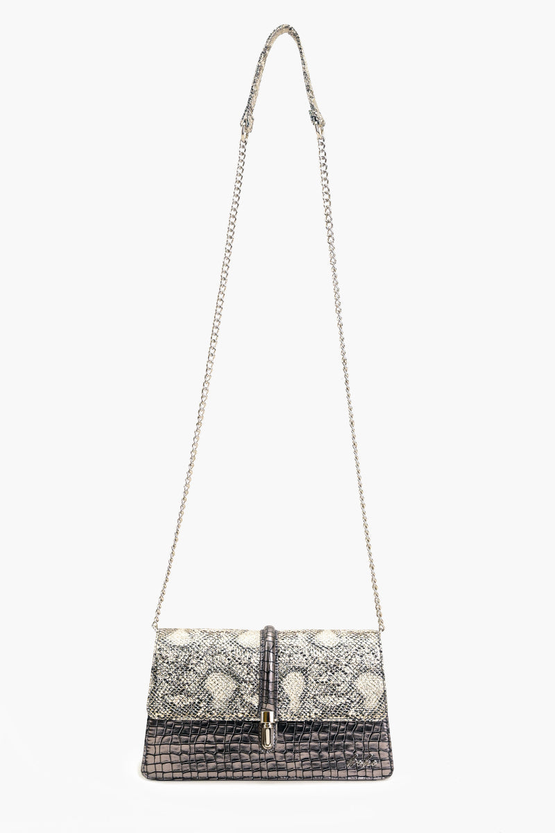 Ophidian Shimmer Crossbody - Pewter