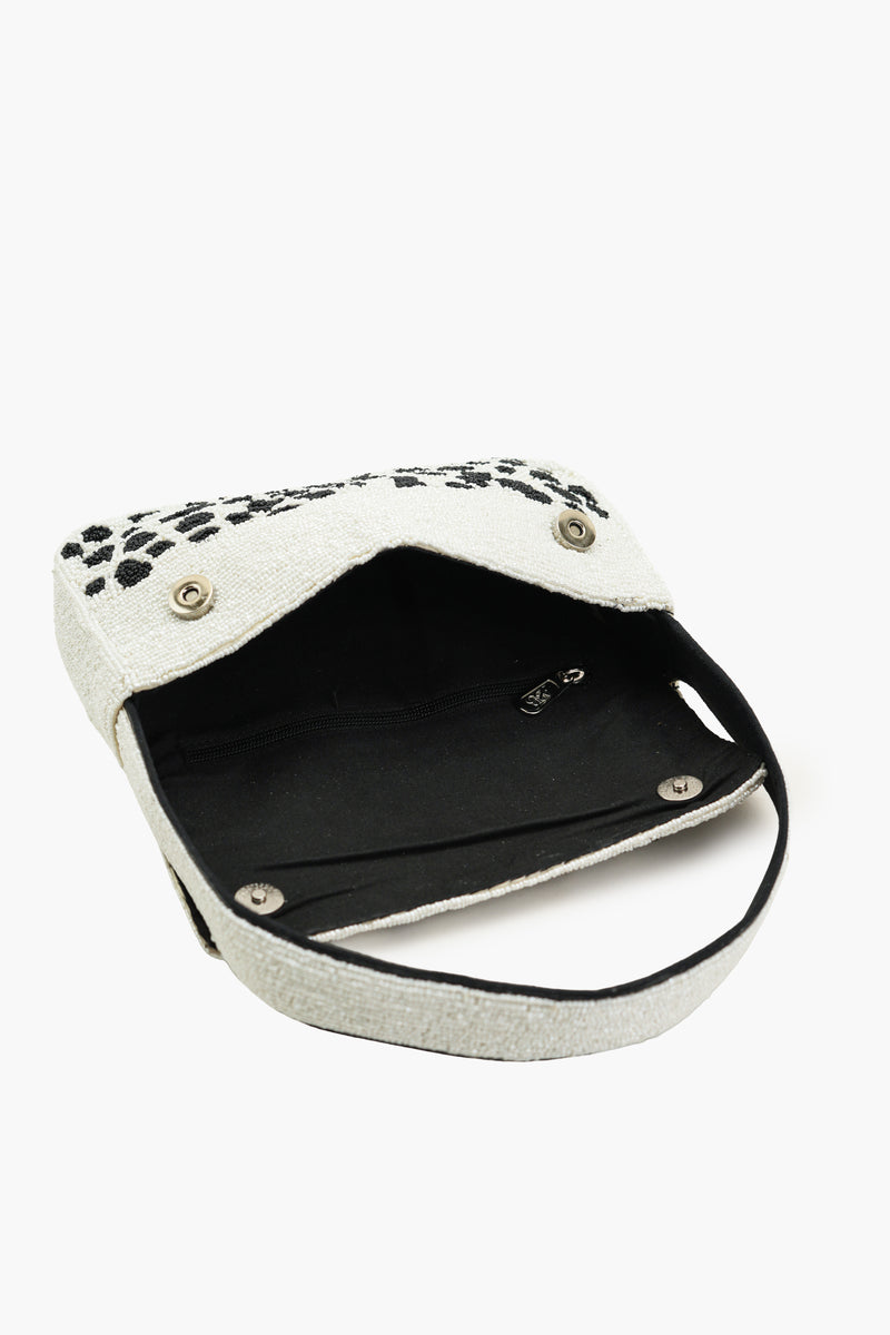 Boho Girl Monochrome Muse Beaded Shoulder Bag