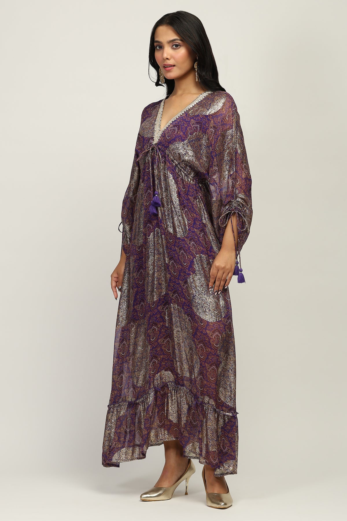 Ruhaniyah Purple Indo Western Women Dress