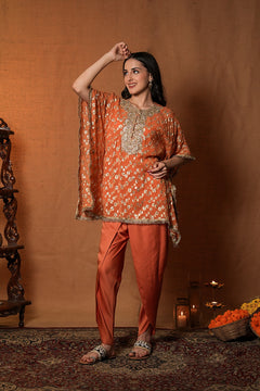 Sunheri Indo Western Kaftaan Co-ord Set