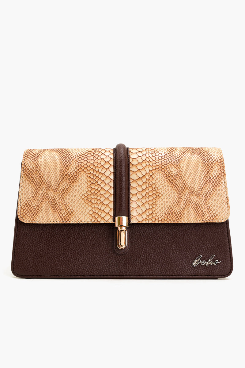 Ophidian Shimmer Crossbody - Brown
