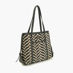 Jacquard Chevron Office Tote Bag