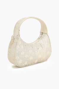 Moonlit Lace Handbag - Ivory Vegan Leather Bag