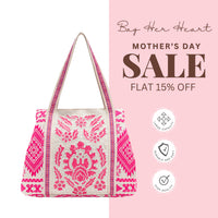 Bohemian Embellished Tote Bag - Pink