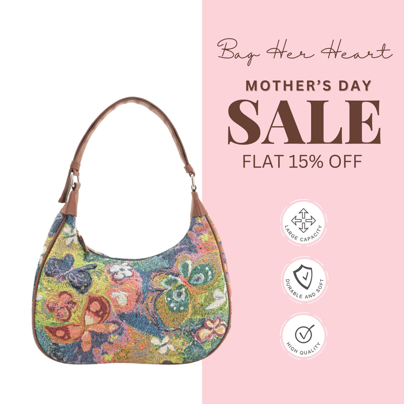 Floral Tapestry Shoulder Bag - Multi