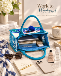 Ocean Eye Beaded Canvas Tote Bag