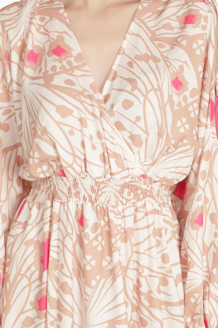 Misty Rose Butterfly Cold Shoulder Dress