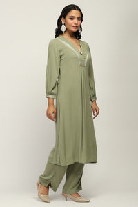The Crinkle Club Rayon Crepe Kurta Set for Women