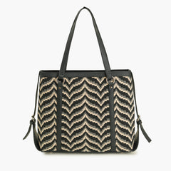 Jacquard Chevron Office Tote Bag