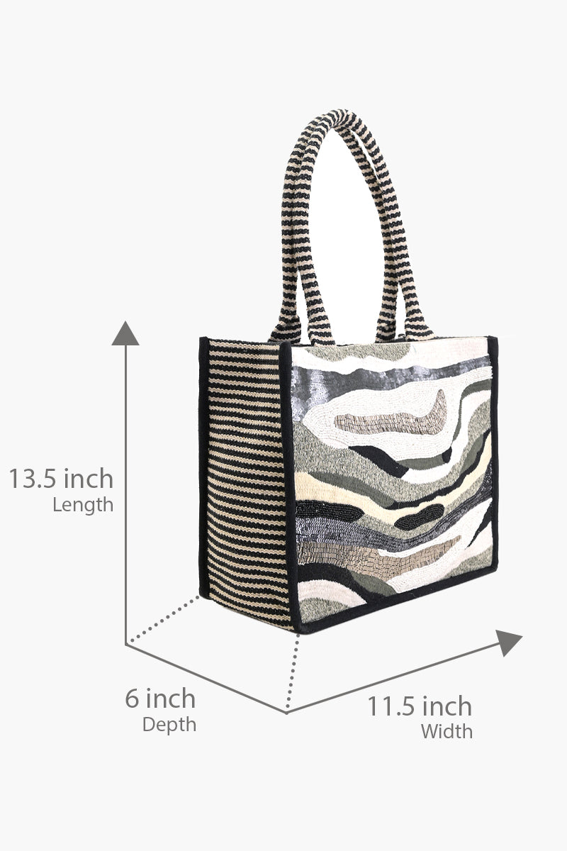 Charcoal chic Evening Tote Bag