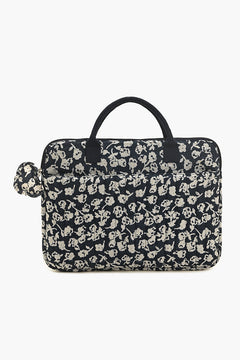 Navy Floral Laptop Bag