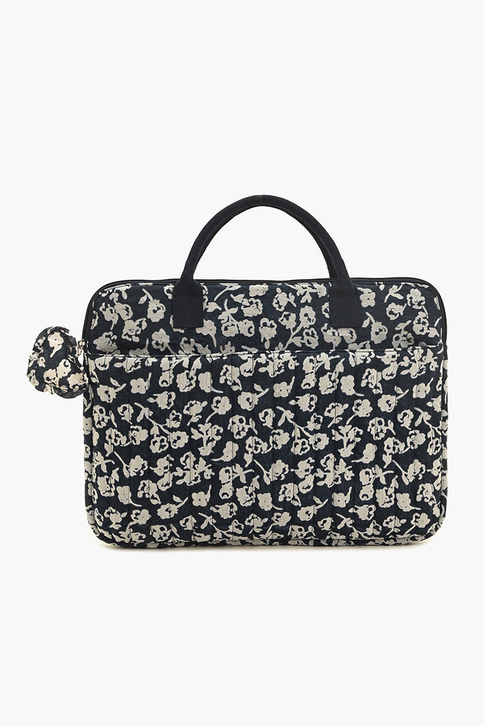 Navy Floral Laptop Tote