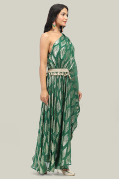 Ruyal Boho Indowestern One Shoulder Dress
