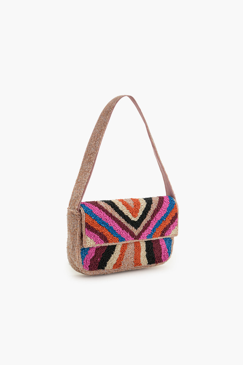 Boho Girl Luxe Handcrafted Fully Beaded Shoulder Bag