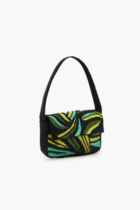 Boho Girl Emerald Wave Beaded Shoulder Bag