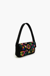 Boho Girl Midnight Bloom Fully Beaded Shoulder Bag