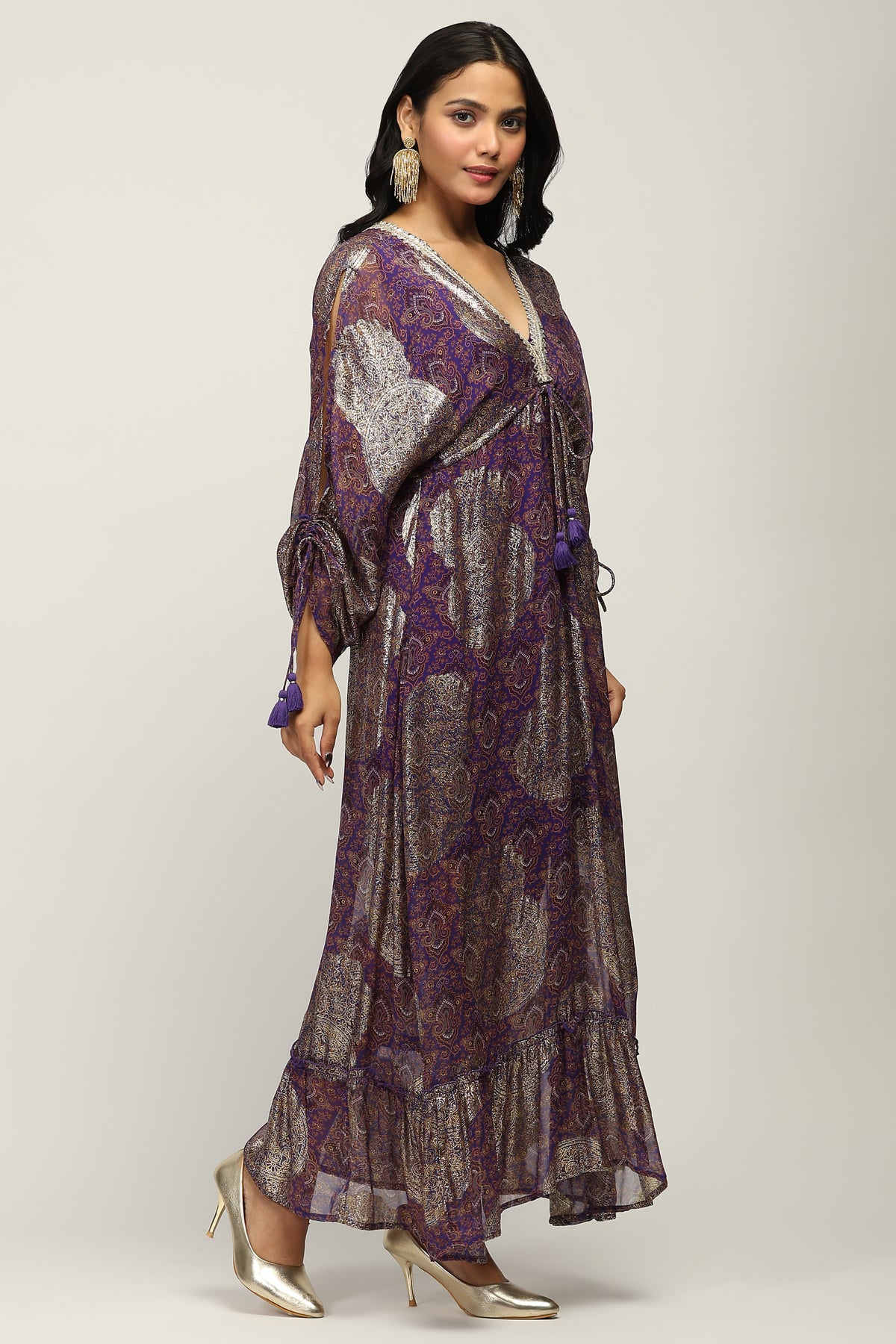 Ruhaniyah Purple Indo Western Women Dress