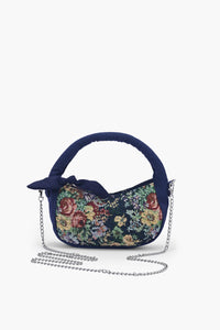 Floral Jacquard Mini Crescent Hand Bag