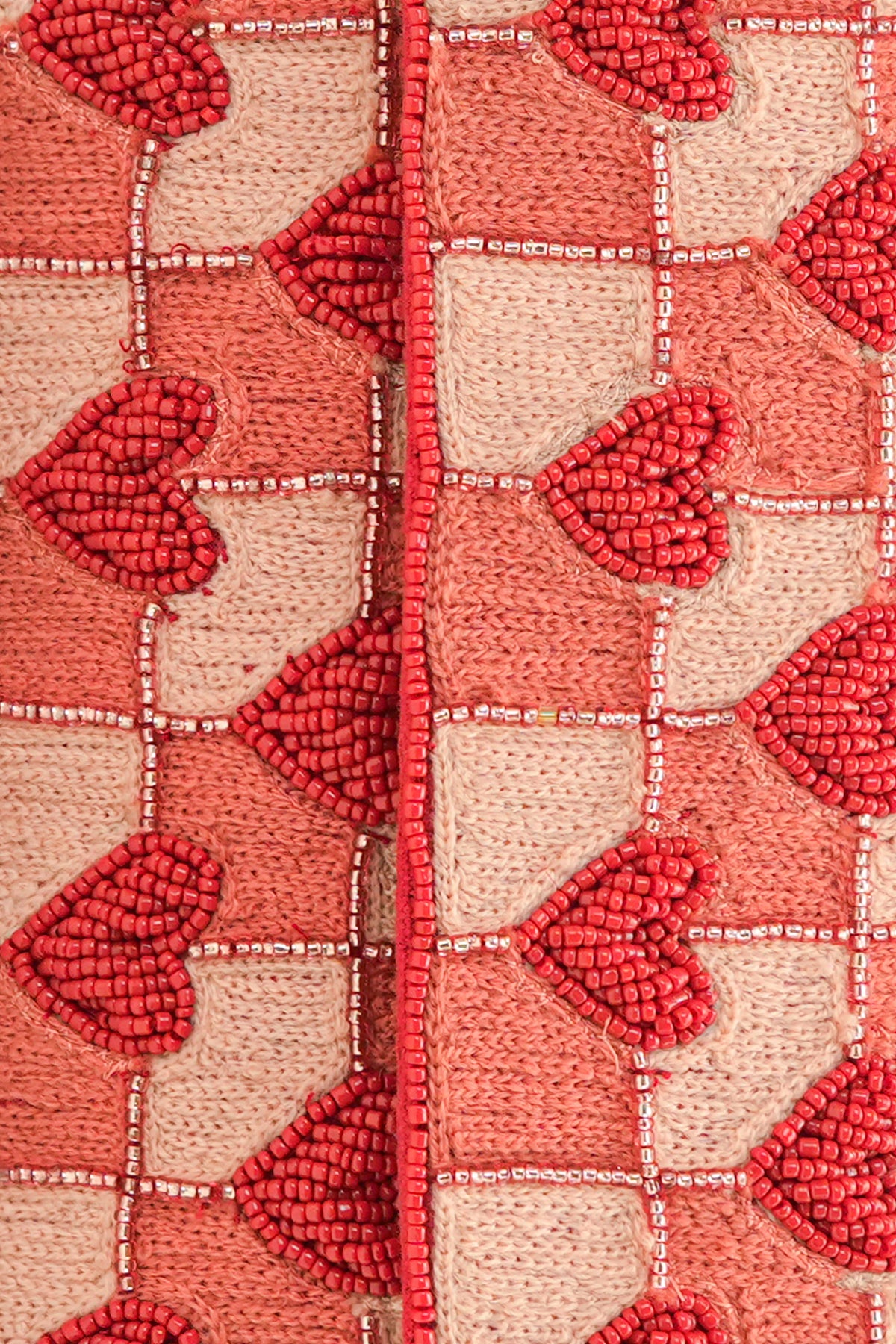 Handcrafted Embossed Heart Fully Beaded Luxury Shoulder Bag - Valentine's Special Evening Purse