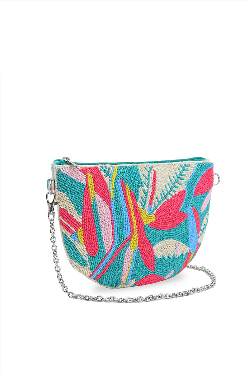 Tropical Paradise Embellished Crossbody Bag