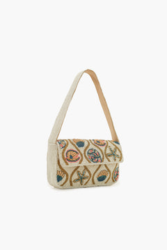 Rosy Radiance Hand-Beaded Shoulder Bag