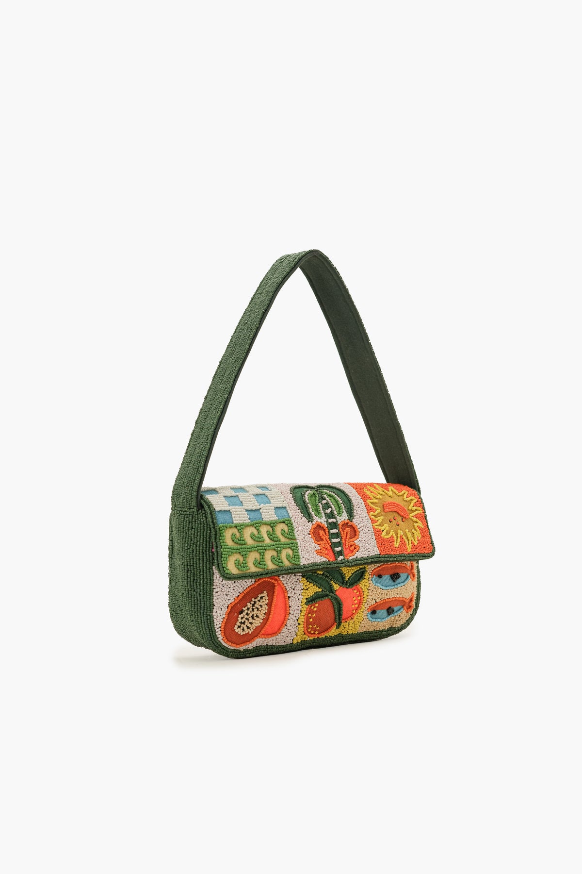 Pastel Paradise Hand-Beaded Shoulder Bag