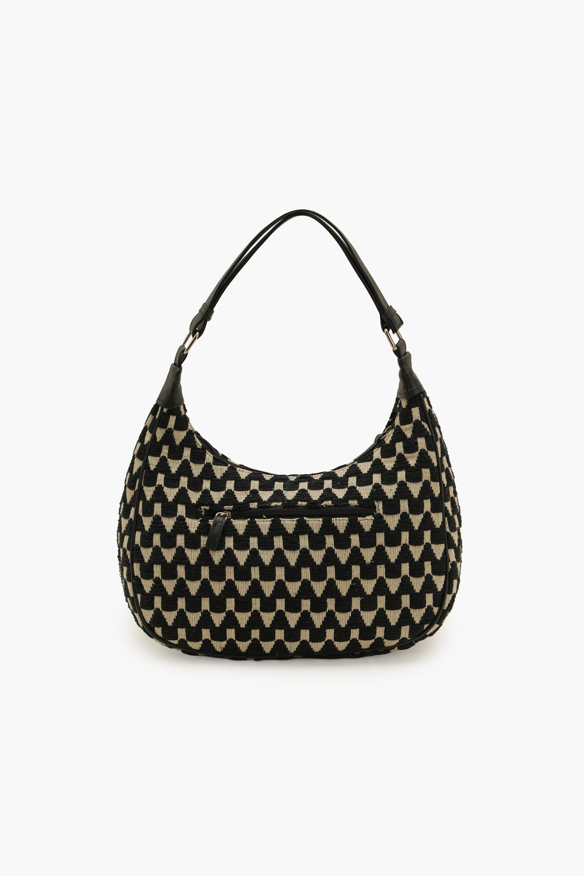 Black Zig-Zag Woven Shoulder Bag