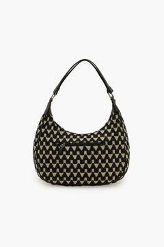 Black Zig-Zag Woven Shoulder Bag