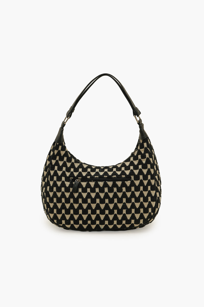 Black Zig-Zag Woven Shoulder Bag