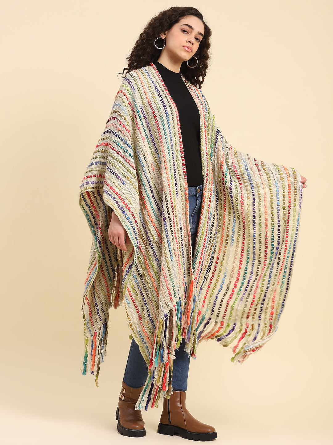 Acrylic Handwoven Bohemian Poncho