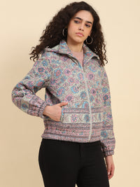 Aruba Blue Floral Bomber Jacket