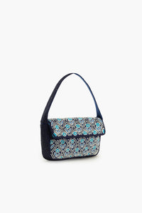 Boho Girl Blue Mirage Beaded Shoulder Bag