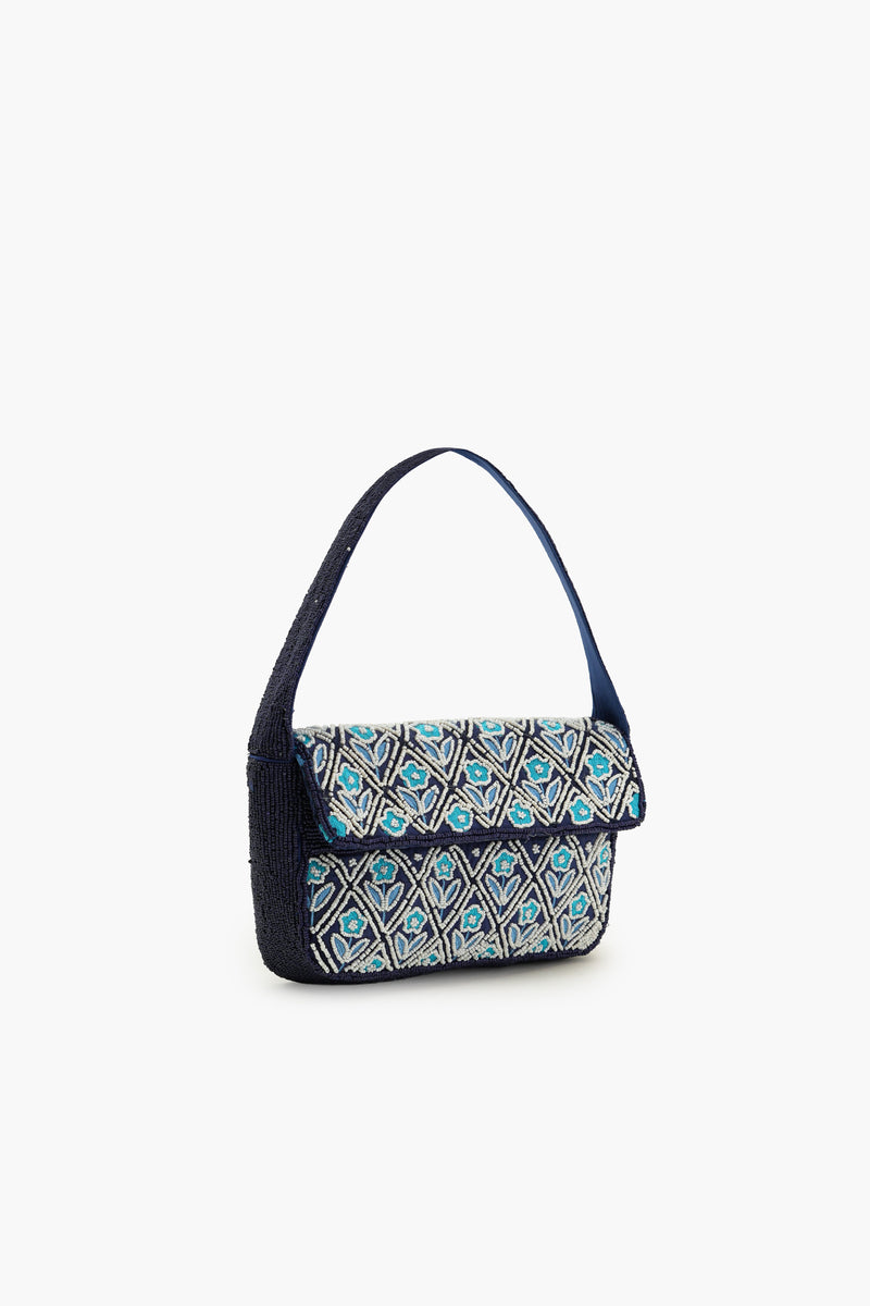Boho Girl Blue Mirage Beaded Shoulder Bag