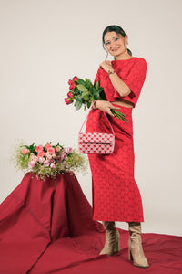 Handcrafted Heart-Pattern Fully Beaded Luxury Shoulder Bag - Valentine's Special Evening Purse