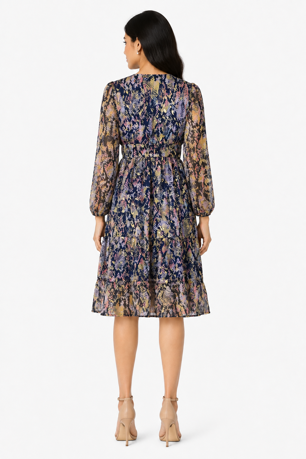 Midnight Snake Print Midi Dress