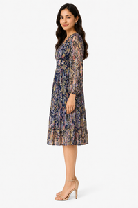 Midnight Snake Print Midi Dress