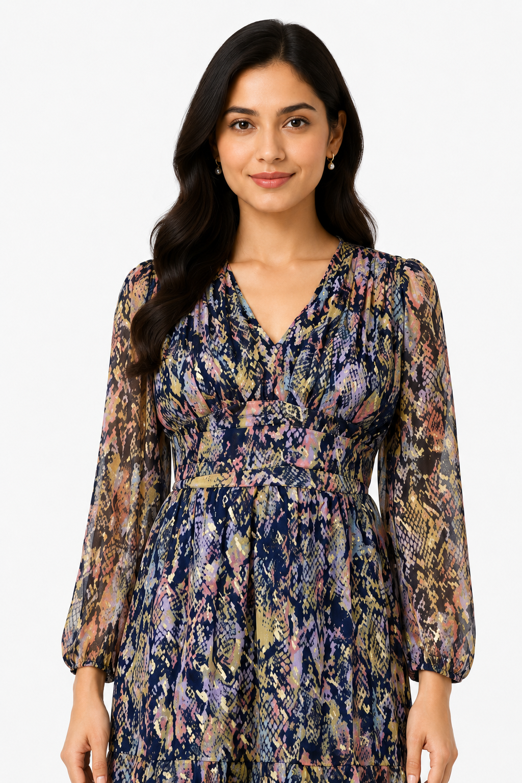 Midnight Snake Print Midi Dress