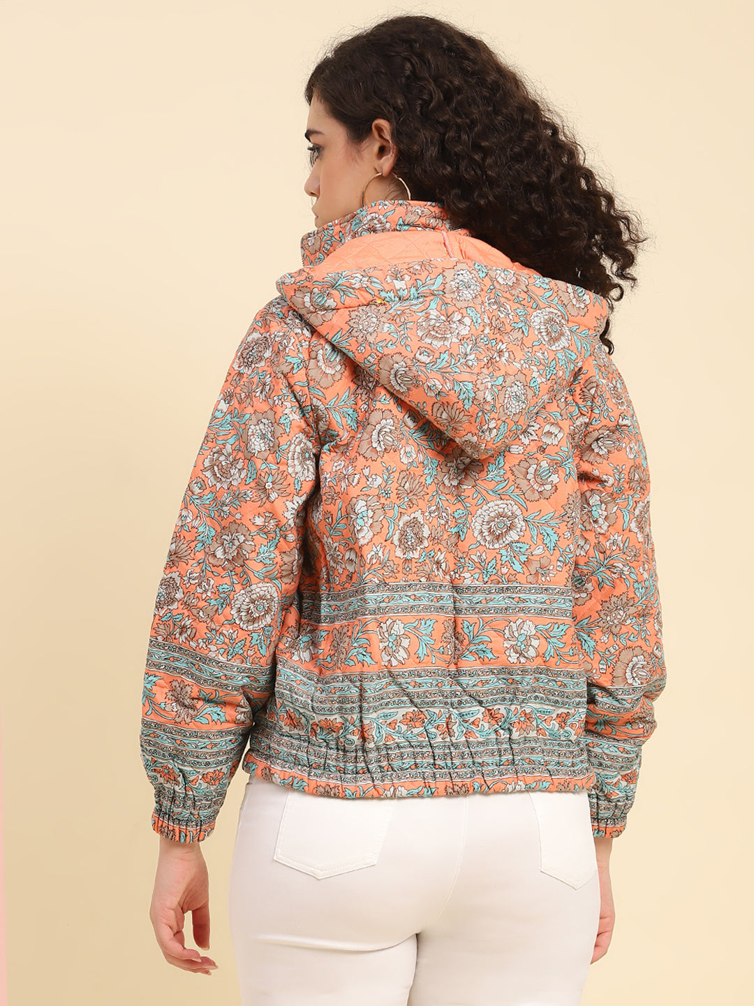 Georgia Peach Floral Bomber Jacket