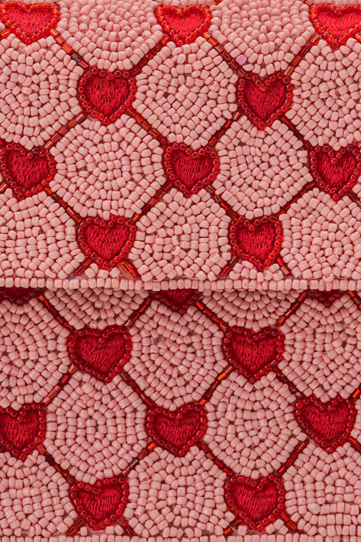 Handcrafted Heart-Pattern Fully Beaded Luxury Shoulder Bag - Valentine's Special Evening Purse