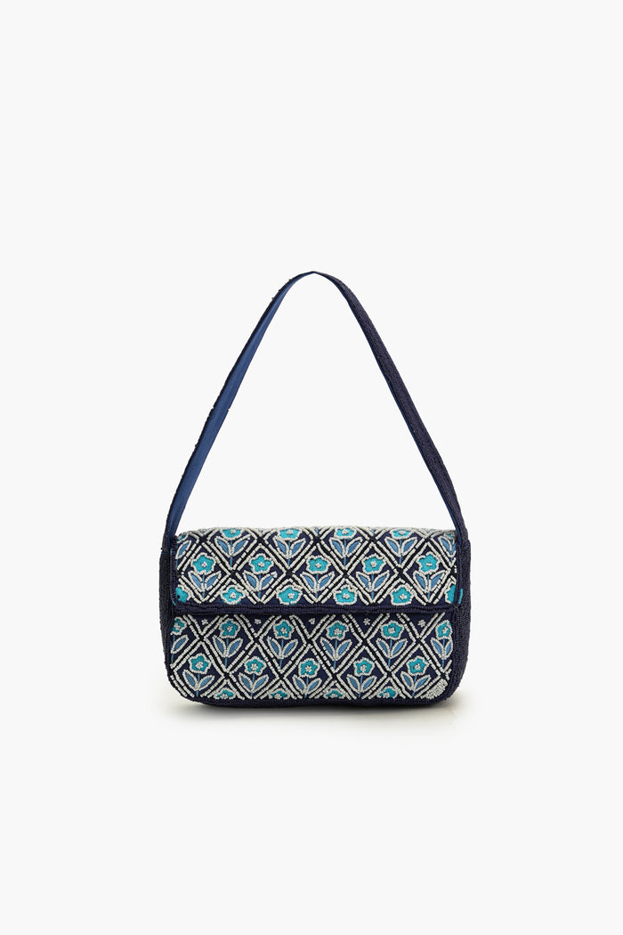 Boho Girl Blue Mirage Beaded Shoulder Bag