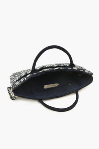 Navy Floral Laptop Tote