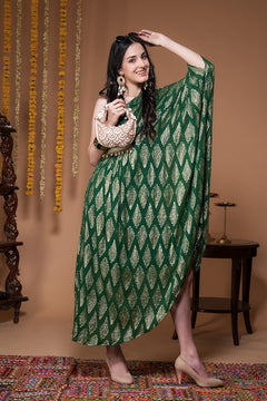 Ruyal Boho Indowestern One Shoulder Dress
